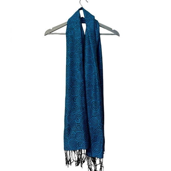 🟣Blue & Black Pashmina Scarf - Picture 2 of 6